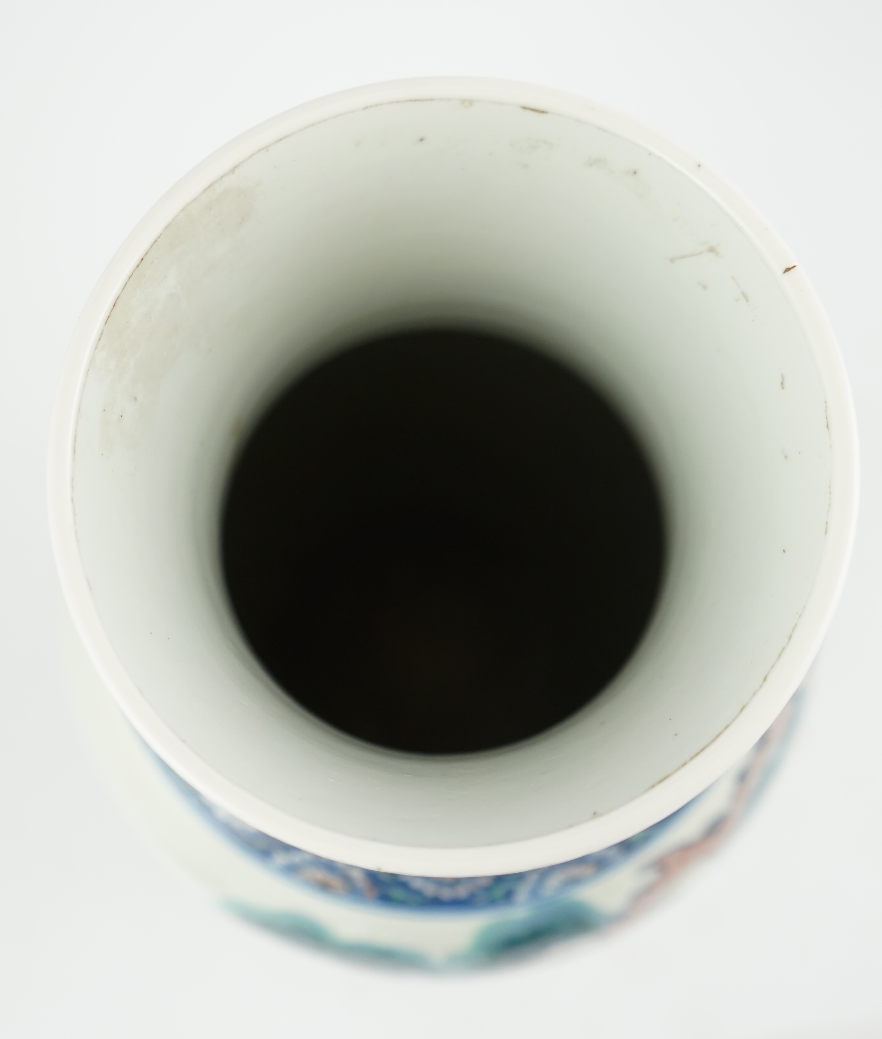 An unusual Chinese underglaze blue and copper red ‘longevity’ vase, 19th century